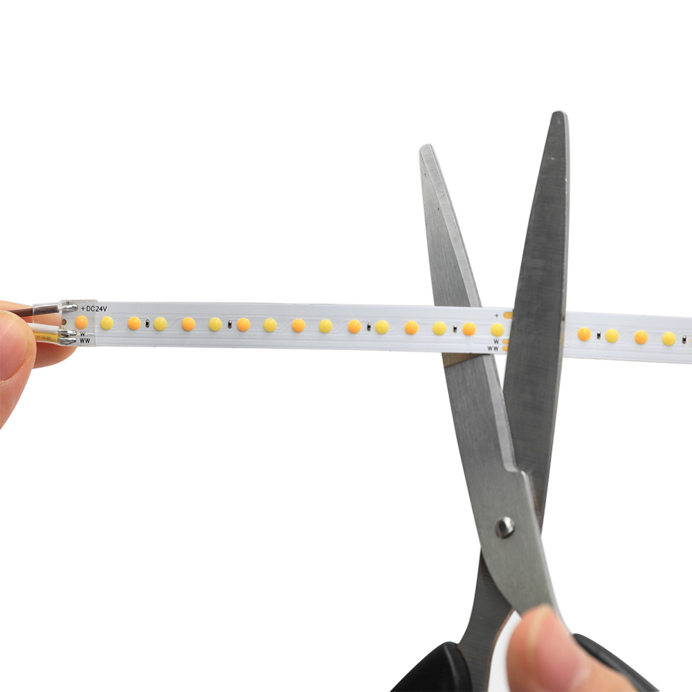 DC24V 10mm Wide 90 CRI 16.4Ft 800LEDs Flexible Tunable White COB LED Strip Light DC24V 10mm Wide 90 CRI 16.4Ft 800LEDs Flexible Tunable White COB LED Strip Light